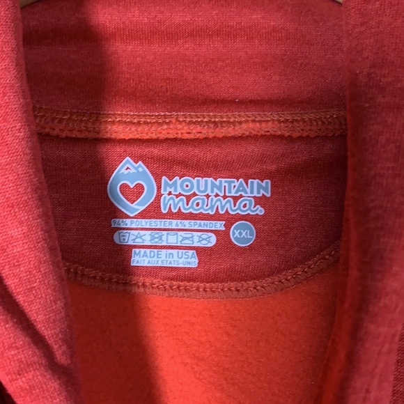 Mountain Mama Christmas red sweatshirt Sz XXL funnel neck fleece lined pullover - Picture 8 of 11